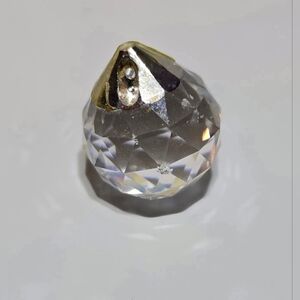 Swarovski Strass Crystal Ball Ornament 20mm Metal Top Faceted Suncatcher Decor